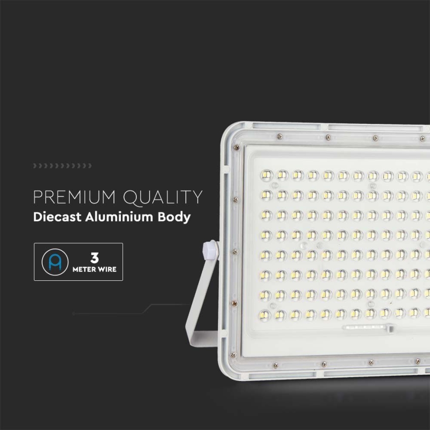 Proiector LED solar de exterior LED/20W/3,2V 6400K alb IP65 + telecomandă