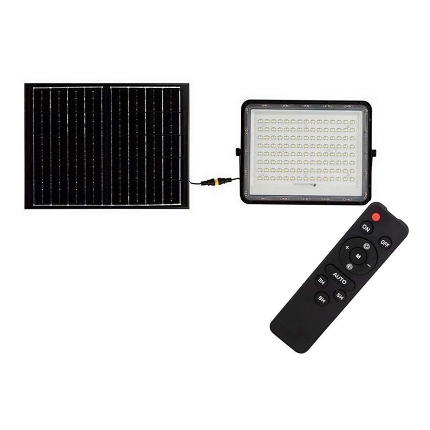 Proiector LED solar de exterior LED/20W/3,2V 6400K negru IP65 + telecomandă