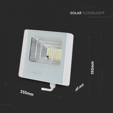 Proiector LED solar de exterior LED/20W/3,2V IP65 4000K + telecomandă