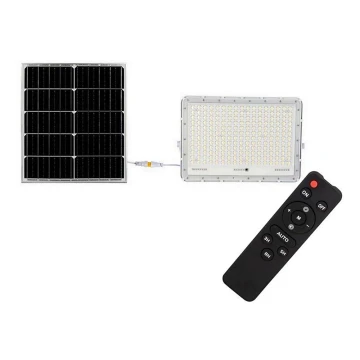 Proiector LED solar de exterior LED/30W/3,2V 4000K alb IP65 + telecomandă