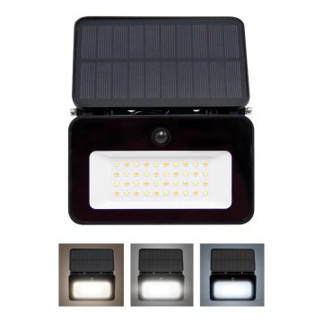 Proiector LED solar dimabil cu senzor de mișcare și crepuscular LED/6W/2200 mAh 3000/4000/6500K IP65