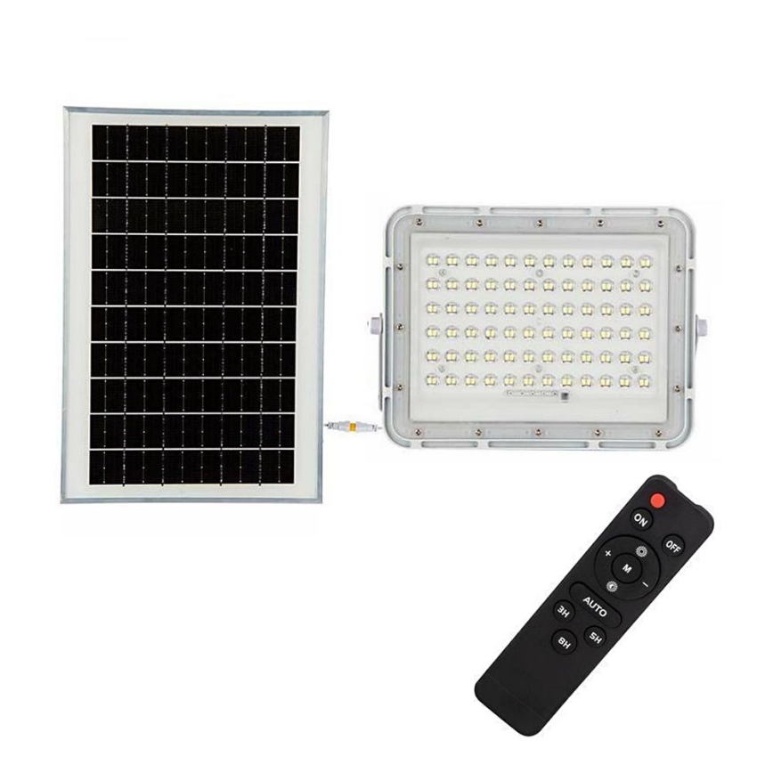 Proiector LED solar dimabil de exterior LED/15W/3,2V IP65 6400K alb + telecomandă