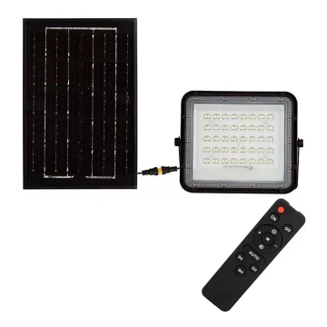 Proiector LED solar dimabil de exterior LED/6W/3,2V IP65 6400K negru + telecomandă