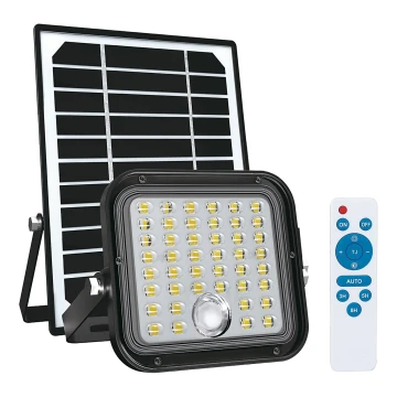 Proiector solar de exterior cu senzor LED/10W/3,7V 4000K IP65 + telecomandă