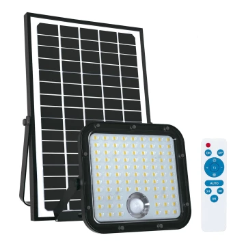 Proiector solar de exterior cu senzor LED/30W/6,4V 4000K IP65 + telecomandă