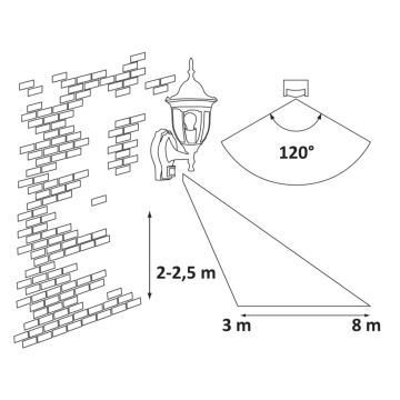 Rabalux - Aplică perete exterior cu senzor 1xE27/60W/230V IP43 negru