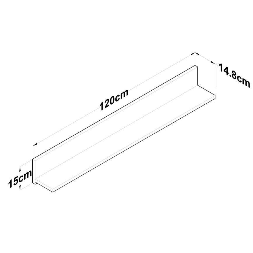 Raft de perete RANI 120x25 cm maro/antracit