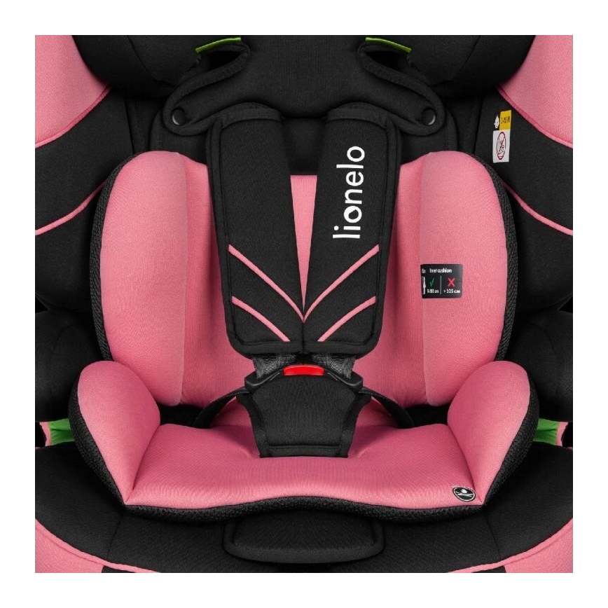 Scaun auto Lionelo LEVI ONE i-Size 76-150 cm negru/roz