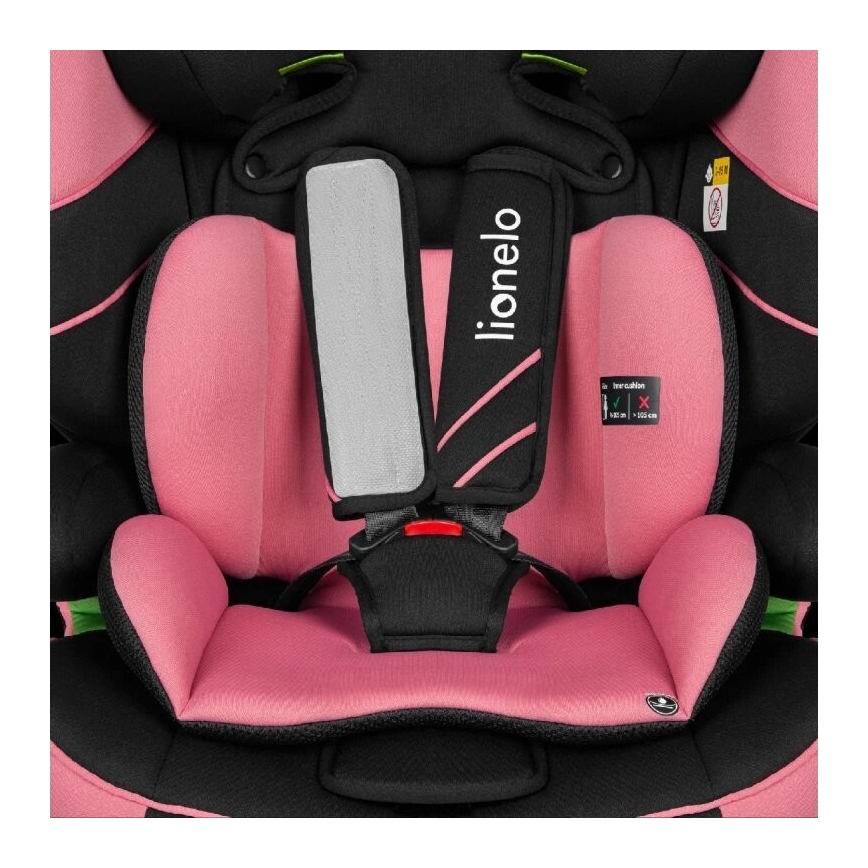 Scaun auto Lionelo LEVI ONE i-Size 76-150 cm negru/roz