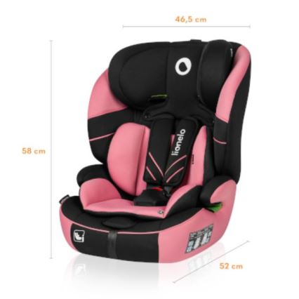 Scaun auto Lionelo LEVI ONE i-Size 76-150 cm negru/roz