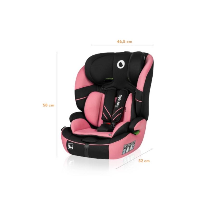 Scaun auto Lionelo LEVI ONE i-Size 76-150 cm negru/roz