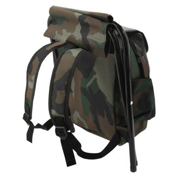 Scaun pliabil de tabără cu rucsac camuflaj