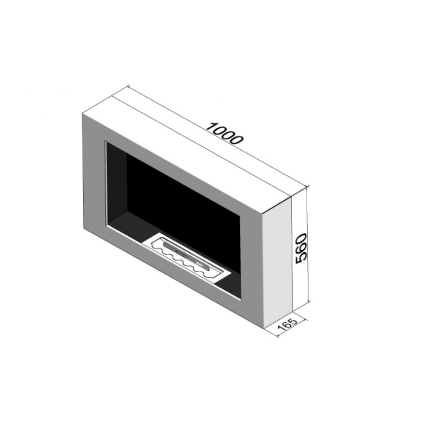 Șemineu BIO de perete InFire 100x56 cm 3kW alb