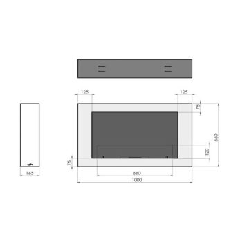 Șemineu BIO de perete InFire 100x56 cm 3kW alb