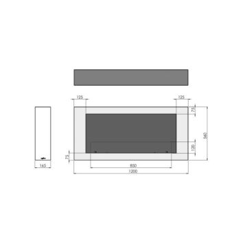 Șemineu BIO de perete InFire 120x56 cm 3kW alb