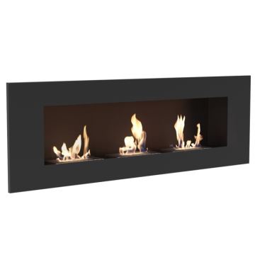 Șemineu BIO încorporat 40x120 cm 3x1,1kW negru Kratki