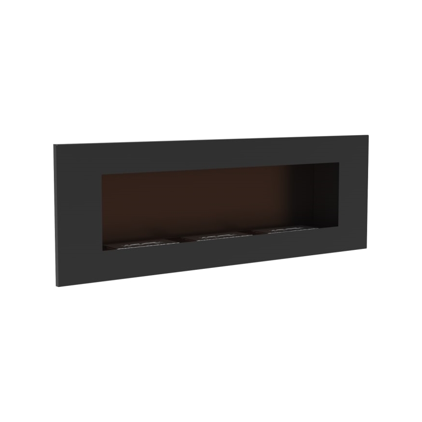 Șemineu BIO încorporat 40x120 cm 3x1,1kW negru Kratki