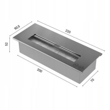 Șemineu BIO încorporat 40x120 cm 3x1,1kW negru Kratki