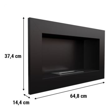 Șemineu BIO încorporat 37,4x64,8 cm 1kW negru Kratki