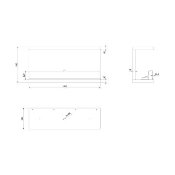 Șemineu BIO încorporat 50x100 cm 7kW negru Kratki