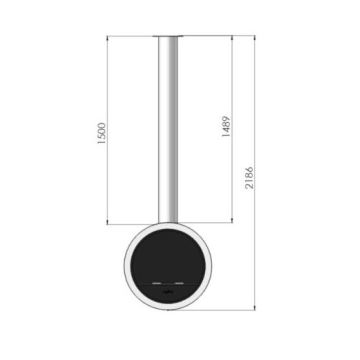 Șemineu BIO suspendat d. 70 cm 3kW alb InFire