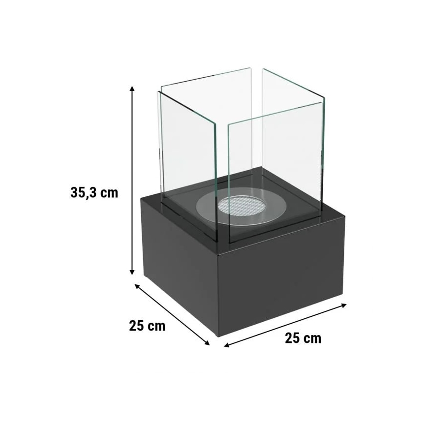 Șemineu BIO 35,3x25 cm 1kW negru Kratki