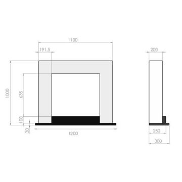 Șemineu InFire BIO 100x120 cm 3,5kW alb