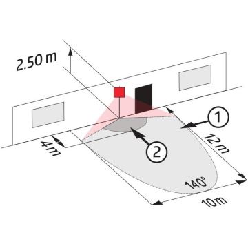 Senzor de mișcare de exterior LC-CLICK 140° IP44 negru