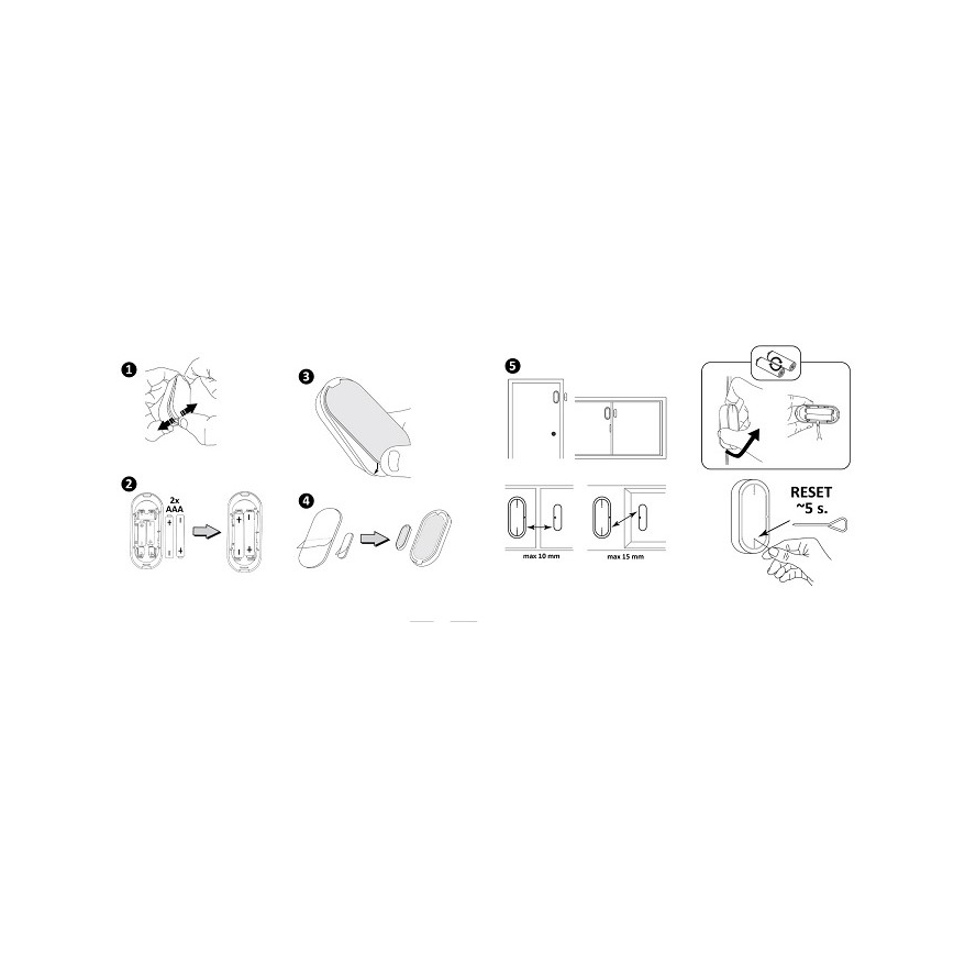 Senzor pentru fereastră SMART 2xAAA/Wi-Fi Tuya