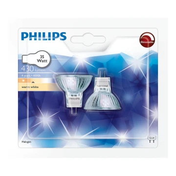 SET 2x bec halogen Philips GU4/35W/12V