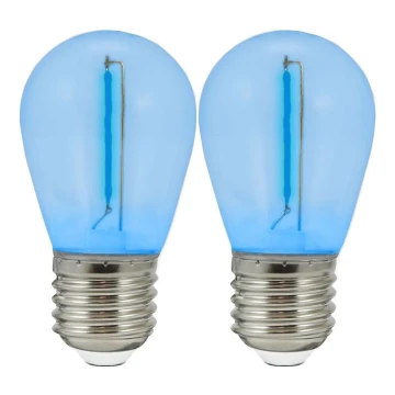 SET 2x bec LED PARTY E27/0,3W/36V albastru