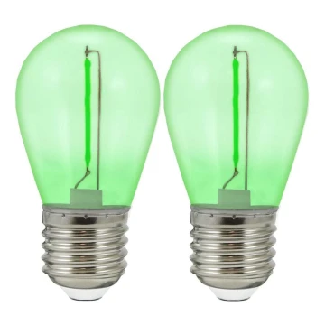 SET 2x bec LED PARTY E27/0,3W/36V verde