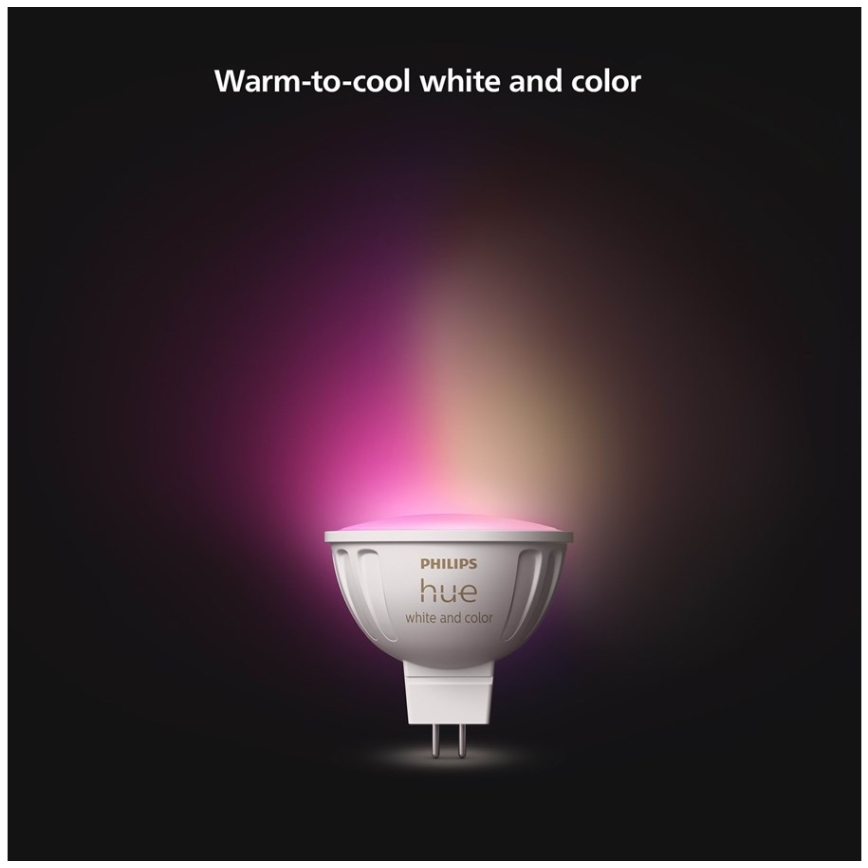 SET 2x bec LED RGBW dimabil Philips Hue White And Color Ambiance GU5,3/MR16/6,3W/12V 2000-6500K