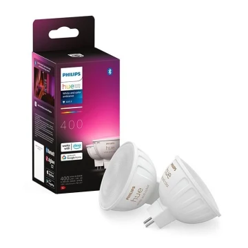 SET 2x bec LED RGBW dimabil Philips Hue White And Color Ambiance GU5,3/MR16/6,3W/12V 2000-6500K