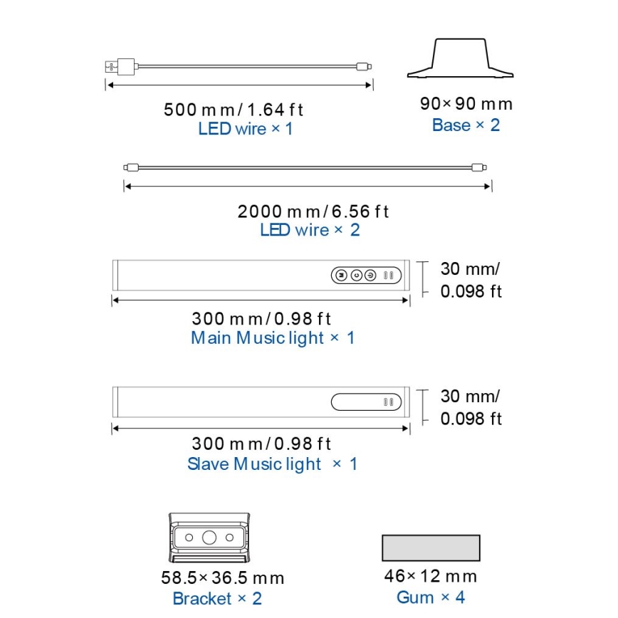 SET 2x lampă LED RGB 2 în 1 dimabilă de masă LED/2W/5V Wi-Fi Tuya Globo RGB