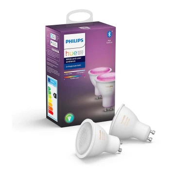 SET 2x LED Bec dimmabil Philips WHITE AND COLOR AMBIANCE GU10/4,3W/230V 2000-6500K