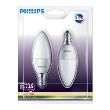 SET 2x LED Lumanare Philips E14/4W/230V - CANDLE