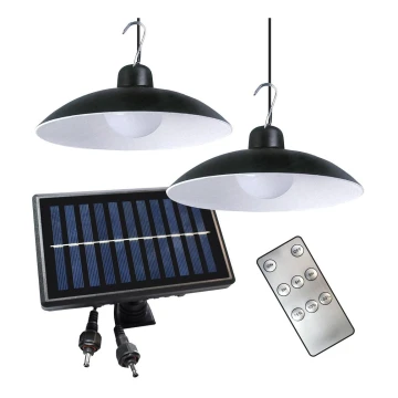 SET 2x pendul LED solar dimabil cu senzor crepuscular LED/6W/3,7V 2000 mAh IP44 + telecomandă