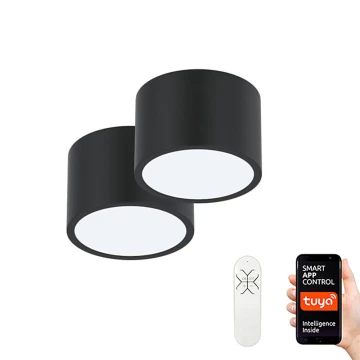 Set 2x plafonieră LED RONDATE neagră 2xLED/12W/230V Immax Neo 07123L-15BD + telecomandă Tuya