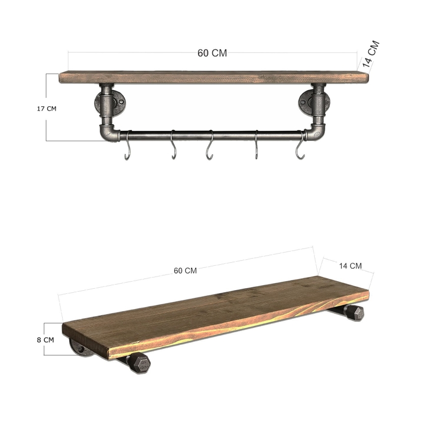 SET 2x raft de perete BORURAF molid