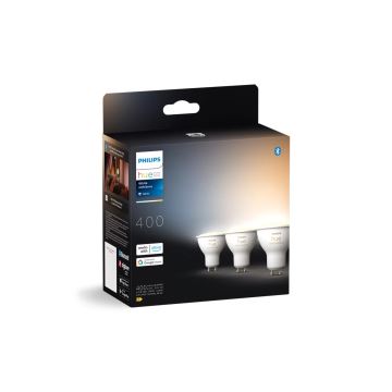 SET 3x bec LED dimabil Philips Hue WHITE AMBIANCE GU10/4,2W/230V 2200-6500K