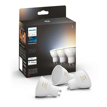 SET 3x bec LED dimabil Philips Hue WHITE AMBIANCE GU10/4,3W/230V 2200-6500