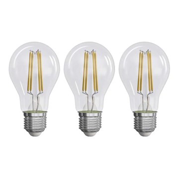 SET 3x bec LED FILAMENT A60 E27/3,8W/230V 2700K clasă energetică A