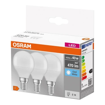 SET 3x Bec LED P40 E14/4,9W/230V 4000K - Osram