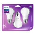 SET 3x bec LED Philips E27/8W/230V 2700K