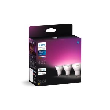 SET 3x bec LED RGBW dimabil Philips Hue WHITE AND COLOR AMBIANCE GU10/4,2W/230V 2000-6500K