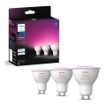 SET 3x bec LED RGBW dimabil Philips Hue WHITE AND COLOR AMBIANCE GU10/4,2W/230V 2000-6500K