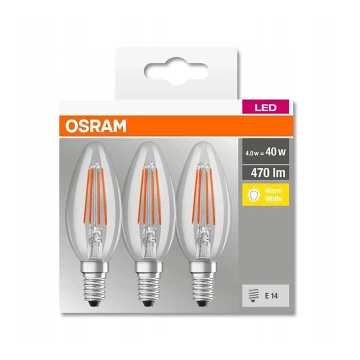 SET 3x Bec LED VINTAGE B40 E14/4W/230V 2700K - Osram