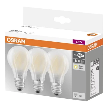 SET 3x Bec LED VINTAGE E27/7W/230V 2700K - Osram