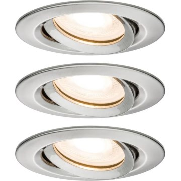 SET 3x corp de iluminat dimabil încastrat pentru baie Paulmann 92900 GU10/7W IP65 NOVA 230V